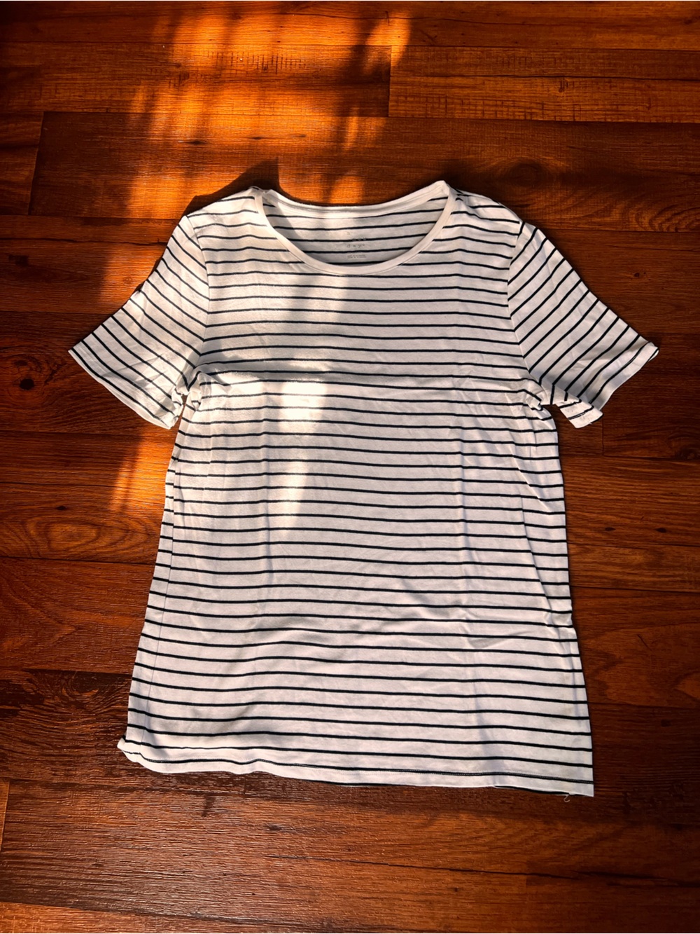 Classic White Tee with Black Stripes